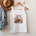 Fox And Book Lover Graphic For Women And Spring Pink Flower Men Tank Top Fox And Book Lover Graphic For Women And Spring Pink Flower Men Tank Top