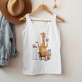 Giraffe Reading Tea Books Coffee Book Lover Graphic Men Tank Top