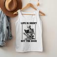 Life Is Short Buy The Book Skeleton Book Lover Reading Men Tank Top