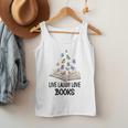 Live Laugh & Love Books Reading Butterfly Book Lover Bookish Premium Men Tank Top