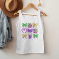 Mardi Gras Teacher Coquette Bow Pencil Apple Book Women Girl Men Tank Top