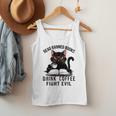 Read Banned Books Drink Coffee Fight Evil Retro Cat Men Tank Top
