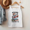 Reading Is Snow Much Fun Christmas Bookworm Snowman Reading Men Tank Top