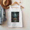 Vintage Ghost Book Reading Camping Gothic Halloween Teachers Men Tank Top