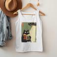 Vintage Japanese Cat Book Lovers UFO Alien Abduction Cat Dad Men Tank Top