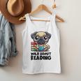 Wild About Reading Book Lover Pug Dog Men Tank Top