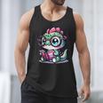Adorable Book Lover Basilisk With Reading Glasses Cute Men Tank Top