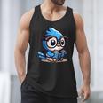 Adorable Book Lover Blue Jay With Reading Glasses Cute Men Tank Top Adorable Book Lover Blue Jay With Reading Glasses Cute Men Tank Top