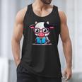 Adorable Book Lover Cow With Reading Glasses Cute Men Tank Top
