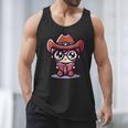 Adorable Book Lover Cowboy With Reading Glasses Cute Men Tank Top