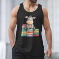 Adorable Donkey With Heart Sitting On Colorful Book Stack Men Tank Top