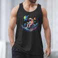 Astronaut Reading Book In Space Books Lover Bookworm Men Tank Top