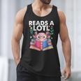 Axolotl Books Readsalotl Reading Bookworm Boys Girls Men Tank Top