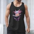 Axolotl Bookworm Reading Book Kawaii Graphic Men Tank Top