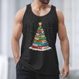 Book Christmas Tree Xmas Lights Book Lover Teacher Librarian Men Tank Top
