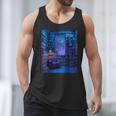 Book Library Bookshelf Armchair Window Pattern Print Men Tank Top