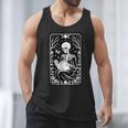Book Lover The Reader Tarot Card Skeleton Reading Men Tank Top