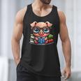 Book Lover Reading Pig Men Tank Top