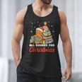 All Booked For Christmas Gingerbread Christmas Tree Book Kid Men Tank Top