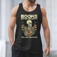 Books Make Me Happy Skeleton Read Reading Librarian Book Men Tank Top