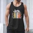Books Lover Cute Sleepy Cat Relax Reading Vibe Men Tank Top