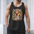Bookworm Cute Highland Cow Reading Book Men Tank Top