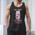 Bookworm Library Banned Book -Adults Short Sleeve Modern Crew Neck Small Straight Imported They Didn't Ban Books They Banned Thinking Men Tank Top