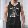 Born To Read Forced To Socialize Dragon Books Reading Men Tank Top