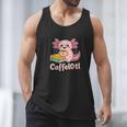 Caffelotl Cute Axolotl Pun Coffee Book Lover Kawaii Humor Men Tank Top