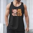 Capybara Axolotl Kawaii Kids Anime Book Lover Reading Men Tank Top Capybara Axolotl Kawaii Kids Anime Book Lover Reading Men Tank Top