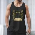 Cat Reading Book Flowers Men Tank Top Cat Reading Book Flowers Men Tank Top