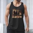 Cats Antique Books Academia Library Aesthetic Bookworm Men Tank Top