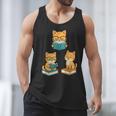 Cats Reading Book Lover Reading Bookworm Reader Men Tank Top