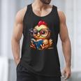 Chicken Reading a Book Farm Animal Chick Men Tank Top