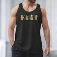 Christmas Library Gingerbread Man Books Lover Bookish Men Tank Top