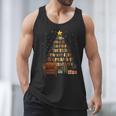 Christmas Tree Bookshelf Book Lover Library Men Tank Top