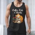 Coffee Cats & Books Lover For Women & Girls Coffee Men Tank Top
