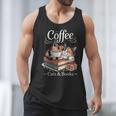 Coffee Cats And Books Cozy Calico Reader Love Cute Cat Men Tank Top