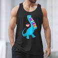Cool Dinosaur Books Art For Men Women Libarian Book Lover Men Tank Top