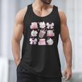 Coquette Bow Book Coffee Valentines Bookish Library Teacher Men Tank Top