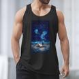 Cosmic Botanical Book Lover Reading Men Tank Top