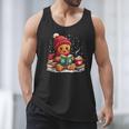 Cozy Gingerbread Christmas Reading Book Xmas Snowflakes Fall Men Tank Top