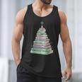 Cute Bookmas Christmas Book Tree Book Lover Teacher Men Tank Top