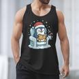 Cute Christmas Penguin Reading Book Cozy Winter Holiday Art Men Tank Top