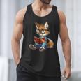 Cute Coyote With Book I Kids Coyote Men Tank Top Cute Coyote With Book I Kids Coyote Men Tank Top