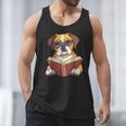 Cute Dog Boxer Reading Book Men Tank Top