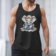 Cute Elephant Reading Universe Book Men Tank Top