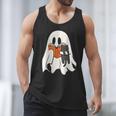Cute Ghost Cat Reading Book Spooky Season Halloween Costume Men Tank Top