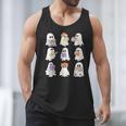 Cute Ghost Reading Books Teacher Halloween Reading Men Women Kids Men Tank Top