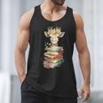 Cute Giraffe With Book Floral Bookworm Librarian Book Lover Men Tank Top